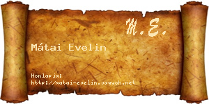 Mátai Evelin névjegykártya